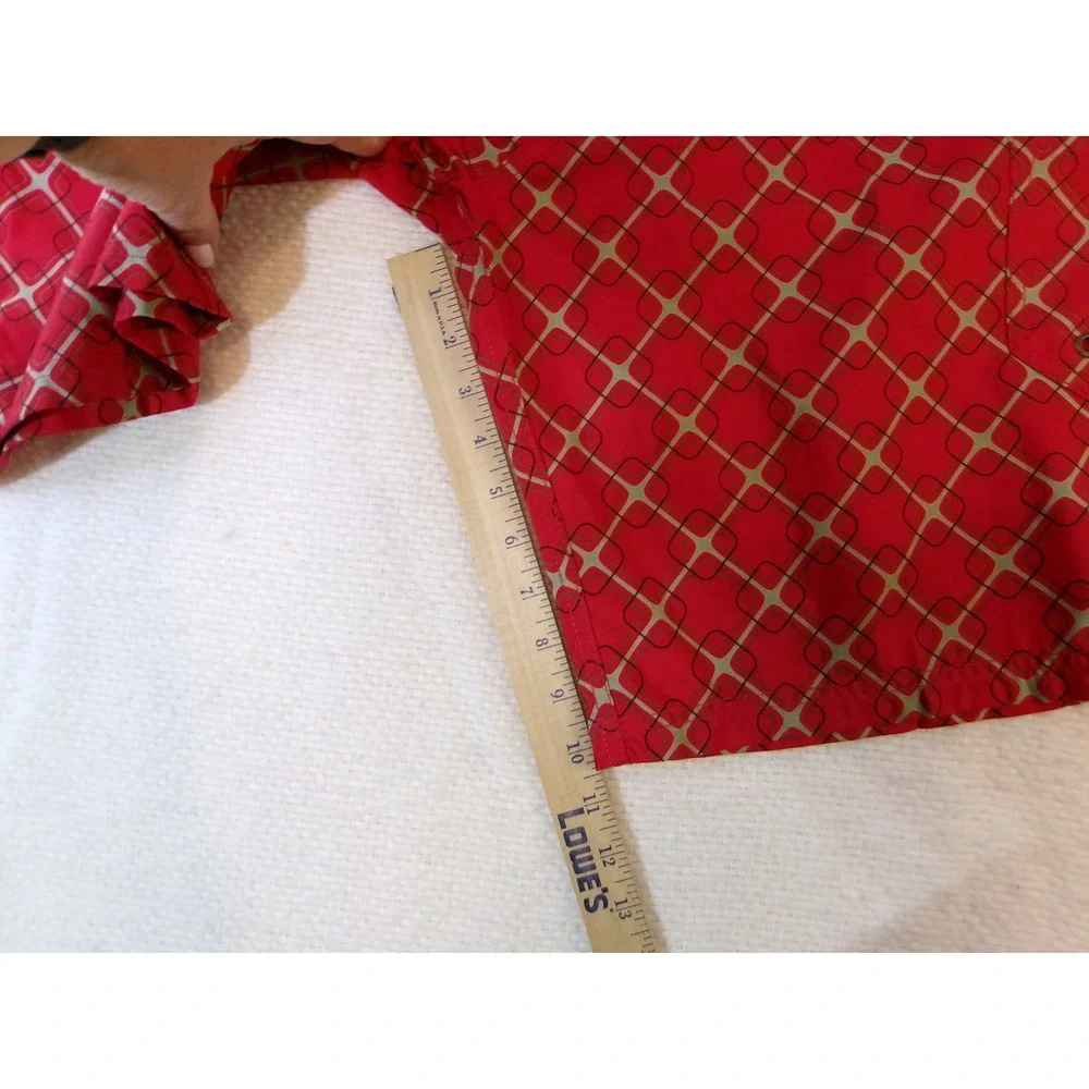Oakley Mens Red Geometric Print Board Shorts Size 32 Swim Trunks Cargo‎ Pocket